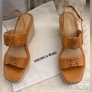 Veronica Beard Tan Woven Espadrille Sandals